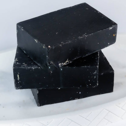 charcoal soap stack of 3 black soap bars 